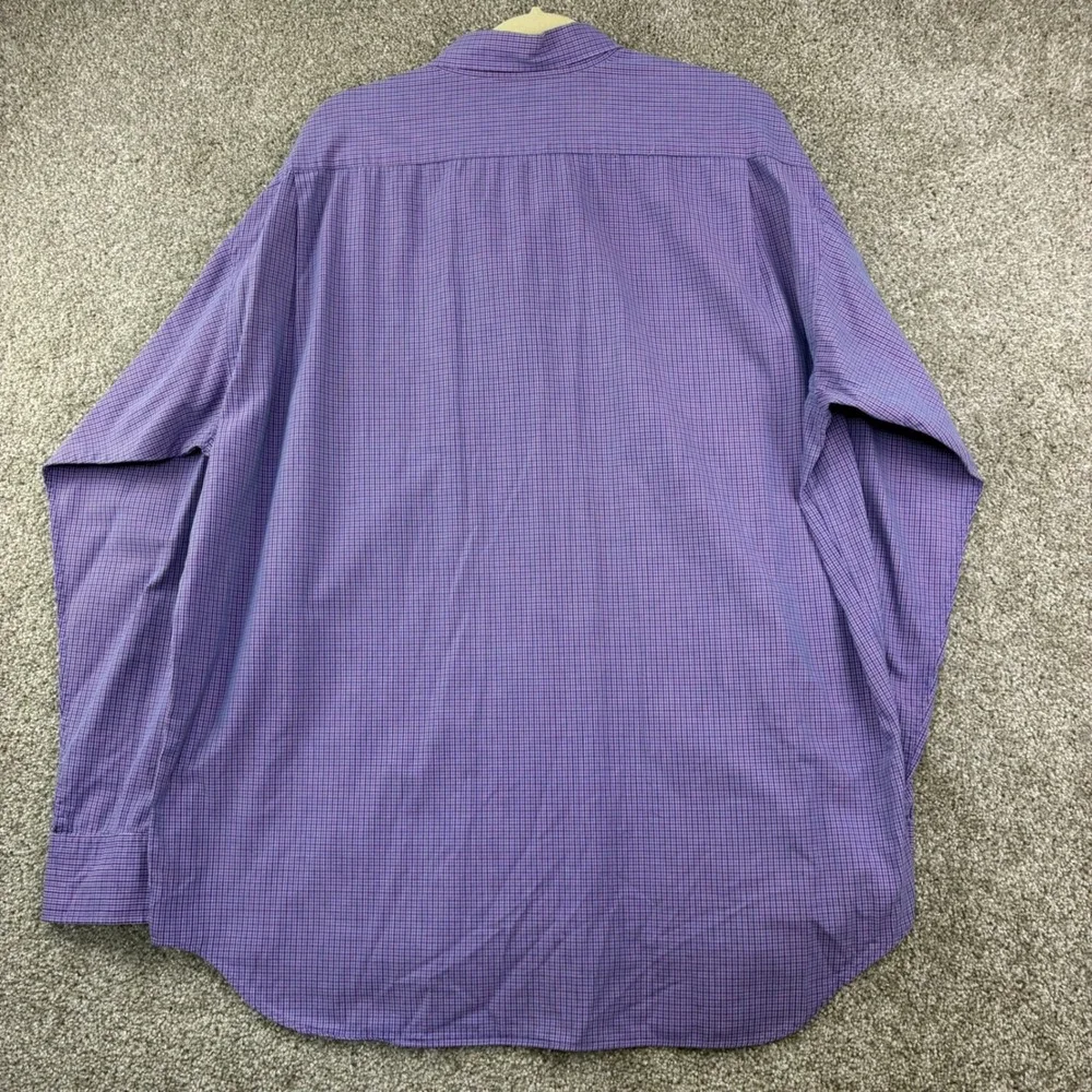 Banana Republic Shirt Mens XL Purple Micro Check Cotton Business Casual Academia